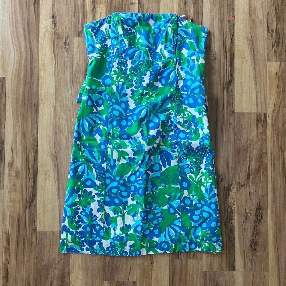 Lilly Pulitzer Bee In Your Bonnet Strapless Dress, Size 2 - Picture 2 of 13